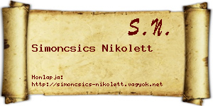 Simoncsics Nikolett névjegykártya