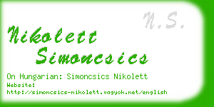 nikolett simoncsics business card